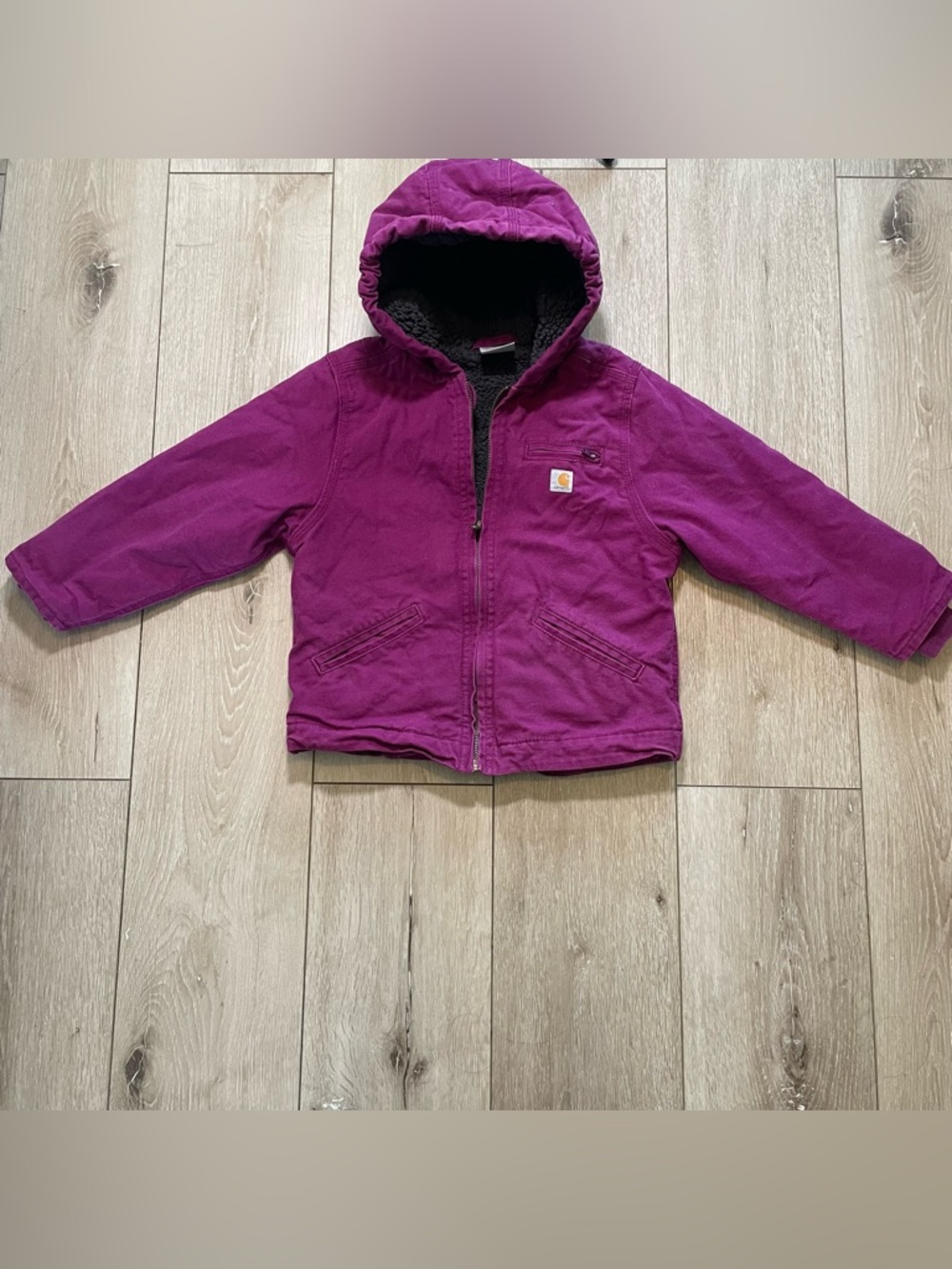 Carhartt Kids Plum Sherpa-Lined Sierra Jacket Girls Workwear Gorpcore Coat 4-5